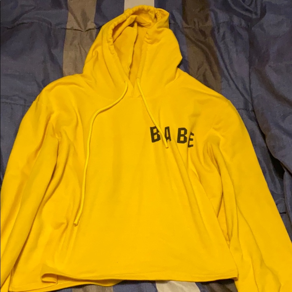 Yellow cropped hoodie
